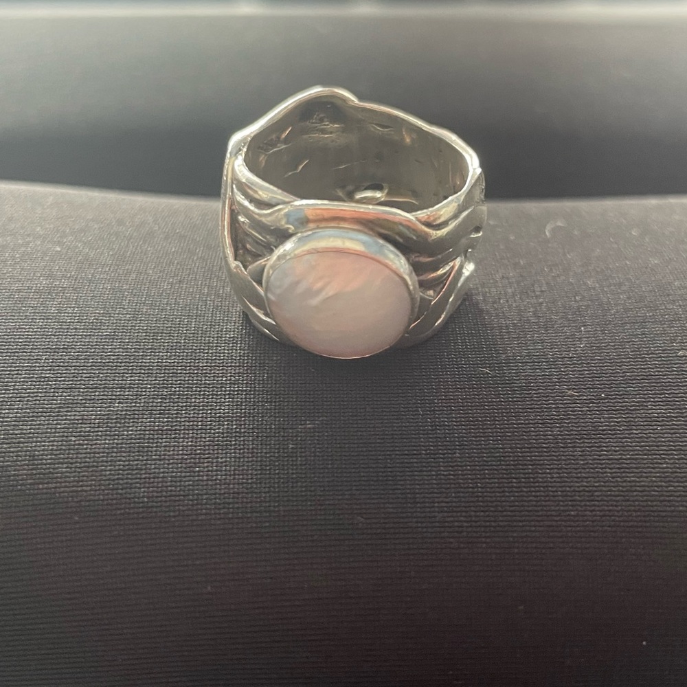 Silpada sterling silver coin pearl Mermaid ring